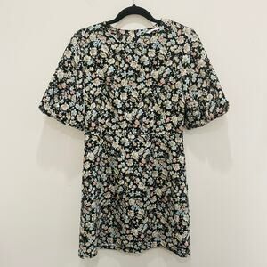 Sopranos Black Floral Cottagecore Shift Dress